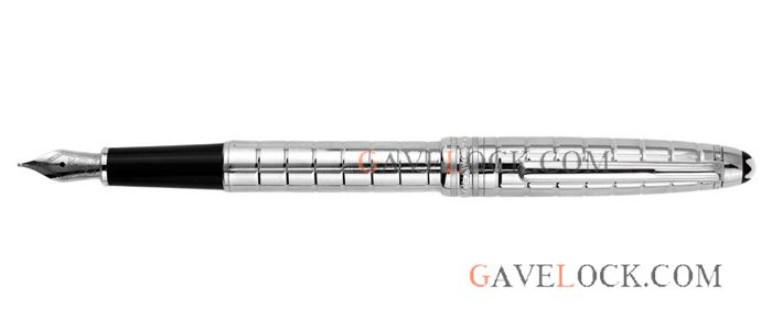 AAA Replica Montblanc Meisterstuck Fountain Pen Silver AAA Replica Montblanc Meisterstuck Fountain Pen Silver